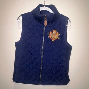 Ralph Lauren girls L navy blue quilted vest 12 14